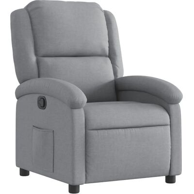 vidaXL Fauteuil inclinable gris clair - Tissu, Fonction manuelle, Structure stable - Publicité vidaXL Fauteuil inclinable gris clair - Tissu, Fonction manuelle, Structure stable - Publicité