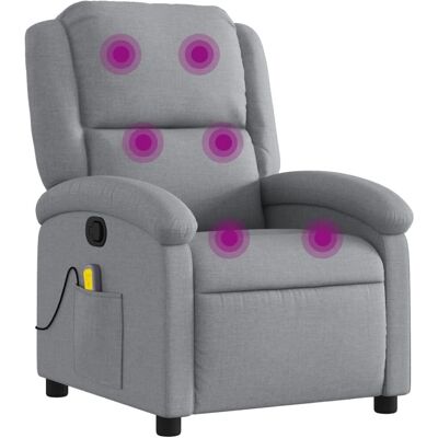 vidaXL Relaxfauteuil met Massage - Handmatig, Lichtgrijs vidaXL Relaxfauteuil met Massage - Handmatig, Lichtgrijs