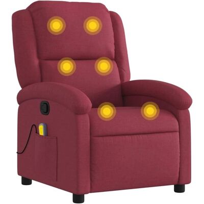 vidaXL Ligstoel met Massage - Bordeaux Rood - Handmatig, 6-punt Vibratie vidaXL Ligstoel met Massage - Bordeaux Rood - Handmatig, 6-punt Vibratie
