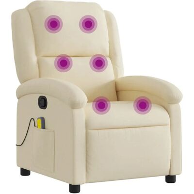 Fauteuil de massage inclinable VidaXL - Massage à vibration 6 points, Crème Fauteuil de massage inclinable VidaXL - Massage à vibration 6 points, Crème
