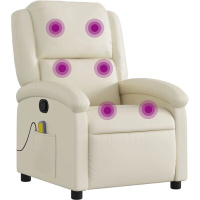 Chaise d'accent VidaXL - Relaxation manuelle, Massage par vibrations, Crème Chaise d'accent VidaXL - Relaxation manuelle, Massage par vibrations, Crème