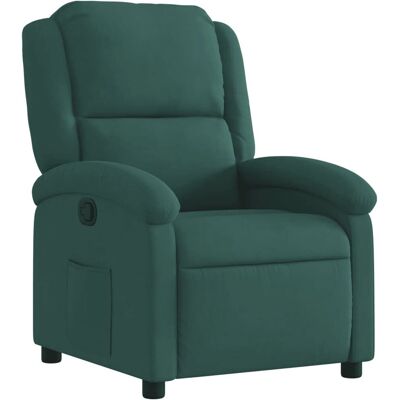Chaise d'accent VidaXL - Velours vert foncé - Reclinable manuel - Publicité Chaise d'accent VidaXL - Velours vert foncé - Reclinable manuel - Publicité