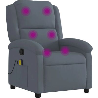 Fauteuil de Massage Reclinable en Velours Gris Sombre - vidaXL - Mobilier Fauteuil de Massage Reclinable en Velours Gris Sombre - vidaXL - Mobilier