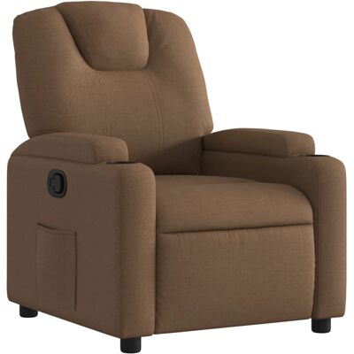 Chaise d'accent VidaXL - Reclinable manuel, Tissu marron, 110kg - Publicité Chaise d'accent VidaXL - Reclinable manuel, Tissu marron, 110kg - Publicité