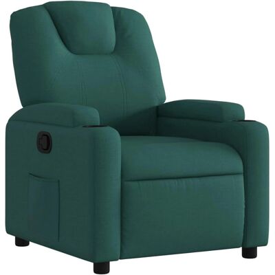 vidaXL Fauteuil inclinable en tissu vert foncé - Système de basculement manuel - Publicité vidaXL Fauteuil inclinable en tissu vert foncé - Système de basculement manuel - Publicité