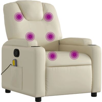 Fauteuil de Massage Crème VidaXL - Reclinable - Publicité Fauteuil de Massage Crème VidaXL - Reclinable - Publicité