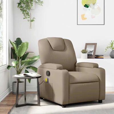 Maisonchic Verstellbarer Massagesessel - Kunstleder Cappuccino Maisonchic Verstellbarer Massagesessel - Kunstleder Cappuccino