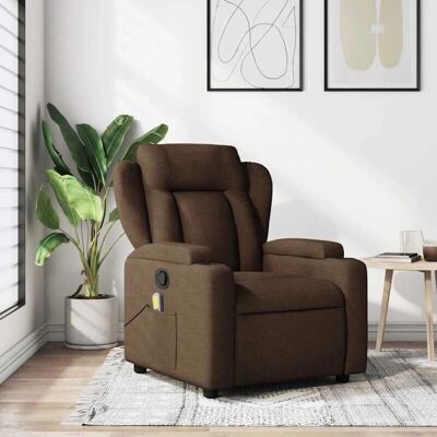 Fauteuil de massage vidaXL - Reclinable manuel - Massage vibratoire 6 points - Tissu marron - Publicité Fauteuil de massage vidaXL - Reclinable manuel - Massage vibratoire 6 points - Tissu marron - Publicité