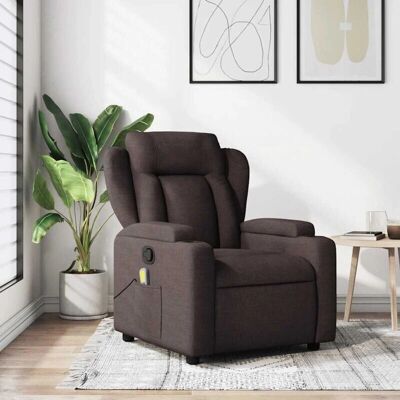 vidaXL Fauteuil de massage inclinable en tissu marron foncé - Relaxant - Publicité vidaXL Fauteuil de massage inclinable en tissu marron foncé - Relaxant - Publicité
