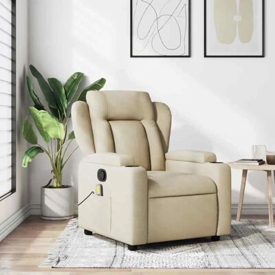 vidaXL Relaxfauteuil met Massage - Creme vidaXL Relaxfauteuil met Massage - Creme