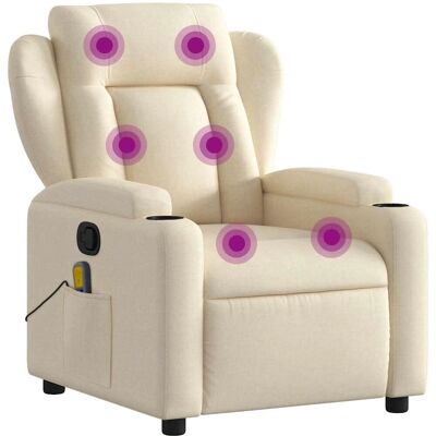 vidaXL Poltrona de Massagem Reclinável - Creme vidaXL Poltrona de Massagem Reclinável - Creme
