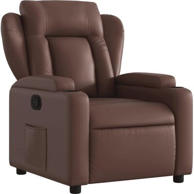 Fauteuil inclinable vidaXL - Cuir synthétique marron - Confortable & Stable - Publicité Fauteuil inclinable vidaXL - Cuir synthétique marron - Confortable & Stable - Publicité