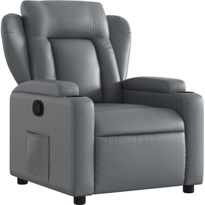 Fauteuil Relaxation en Simili Cuir Gris vidaXL - Reclinable Manuel Fauteuil Relaxation en Simili Cuir Gris vidaXL - Reclinable Manuel