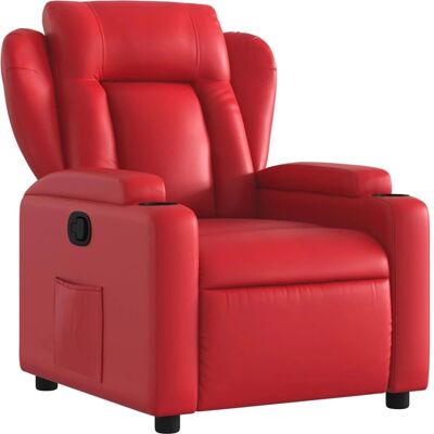 Fauteuil inclinable en cuir synthétique rouge vidaXL - Publicité Fauteuil inclinable en cuir synthétique rouge vidaXL - Publicité