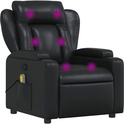 vidaXL Relaxsessel Kunstleder Schwarz Mit Massage vidaXL Relaxsessel Kunstleder Schwarz Mit Massage