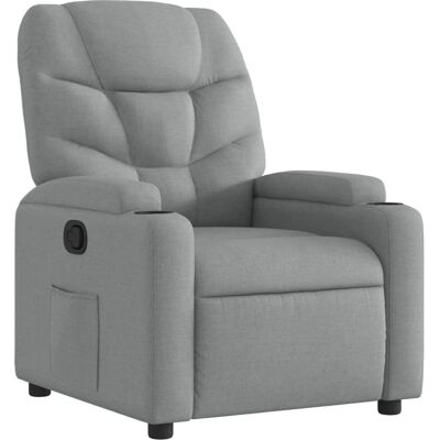 vidaXL Pufestol - Manuel Recliner, Lys Grå Stoff vidaXL Pufestol - Manuel Recliner, Lys Grå Stoff