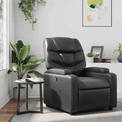 vidaXL Fauteuil inclinable en similicuir - Noir - Publicité vidaXL Fauteuil inclinable en similicuir - Noir - Publicité