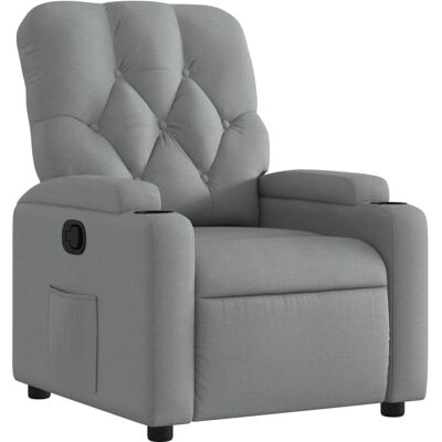vidaXL Fauteuil inclinable en tissu gris clair - Gris - Publicité vidaXL Fauteuil inclinable en tissu gris clair - Gris - Publicité