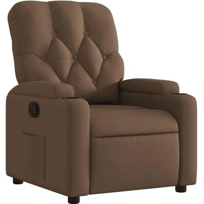 vidaXL Fauteuil Relaxation Tissu Marron - Réglable Manuel - Publicité vidaXL Fauteuil Relaxation Tissu Marron - Réglable Manuel - Publicité