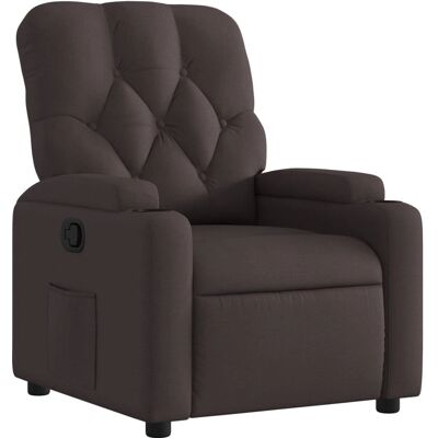 Fauteuil inclinable en tissu marron foncé VidaXL - Publicité Fauteuil inclinable en tissu marron foncé VidaXL - Publicité