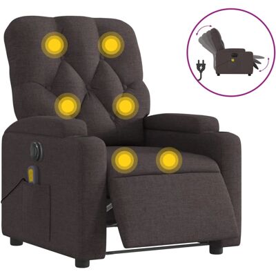 Chaise d'accent VidaXL - Fauteuil massant manuel - Tissu marron foncé - Publicité Chaise d'accent VidaXL - Fauteuil massant manuel - Tissu marron foncé - Publicité