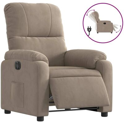 Fauteuil VidaXL - Microfibre Taupe - Reclinable Manuel - Publicité Fauteuil VidaXL - Microfibre Taupe - Reclinable Manuel - Publicité