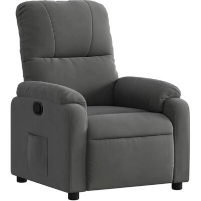 Chaise d'accent VidaXL - Microfibre, Gris Foncé, Reclinable Manuel - Publicité Chaise d'accent VidaXL - Microfibre, Gris Foncé, Reclinable Manuel - Publicité