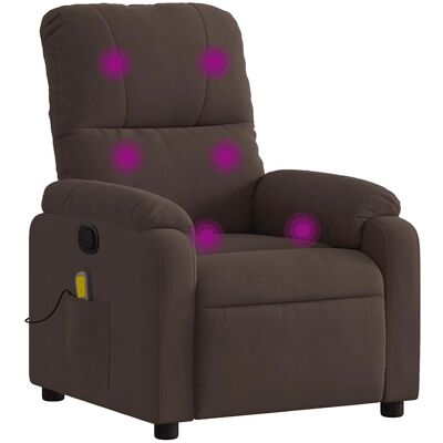 Fauteuil Massant Reclinable VidaXL - Microfibre Marron - Publicité Fauteuil Massant Reclinable VidaXL - Microfibre Marron - Publicité