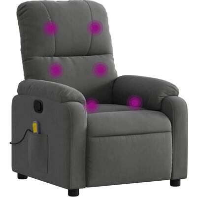 fauteuil de massage vidaXL - Microfibre, Gris Foncé, Réglable - Publicité fauteuil de massage vidaXL - Microfibre, Gris Foncé, Réglable - Publicité