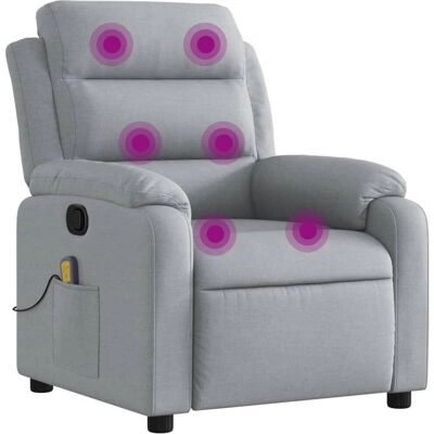 Chaise d'accent VidaXL - Gris clair - Fauteuil de massage inclinable - Publicité Chaise d'accent VidaXL - Gris clair - Fauteuil de massage inclinable - Publicité