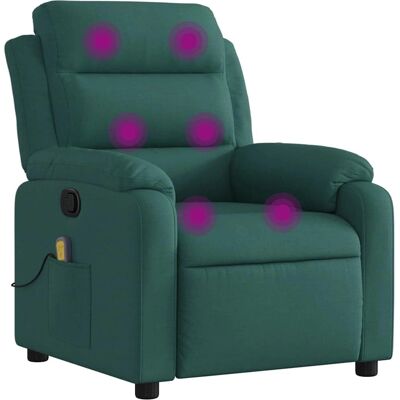 vidaXL Fauteuil de massage en tissu vert foncé - Massage Chair vidaXL Fauteuil de massage en tissu vert foncé - Massage Chair