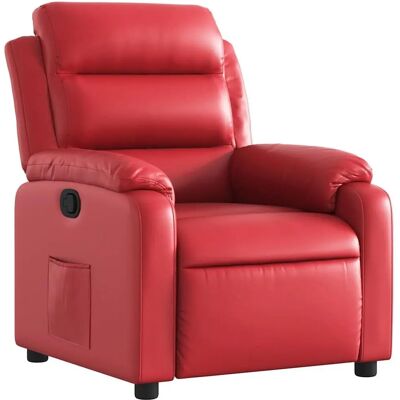 vidaXL Fauteuil inclinable en cuir synthétique rouge - Publicité vidaXL Fauteuil inclinable en cuir synthétique rouge - Publicité
