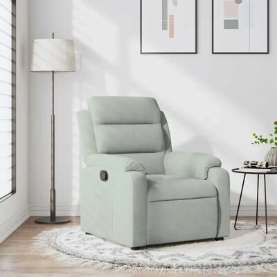 vidaXL Fauteuil - Fonction de reclinage manuel Velours Gris Clair - Fauteuil - Publicité vidaXL Fauteuil - Fonction de reclinage manuel Velours Gris Clair - Fauteuil - Publicité