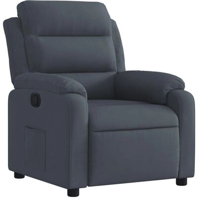 vidaXL Relaxsessel - Samt Dunkelgrau - Manuelle Funktion vidaXL Relaxsessel - Samt Dunkelgrau - Manuelle Funktion