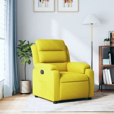 Vidaxl Fluwelen Relaxfauteuil Geel - Relaxstoel Vidaxl Fluwelen Relaxfauteuil Geel - Relaxstoel