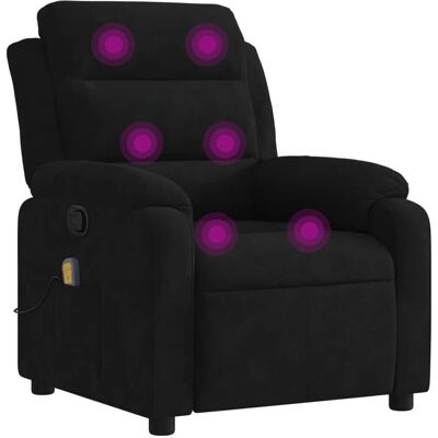 vidaXL Massagesessel Samt Schwarz - Manuell Neigesystem - Relaxsessel vidaXL Massagesessel Samt Schwarz - Manuell Neigesystem - Relaxsessel