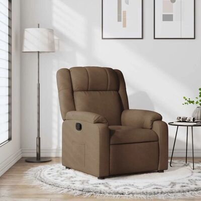 vidaXL Fauteuil relax en tissu marron - Inclinaison manuelle - Publicité vidaXL Fauteuil relax en tissu marron - Inclinaison manuelle - Publicité