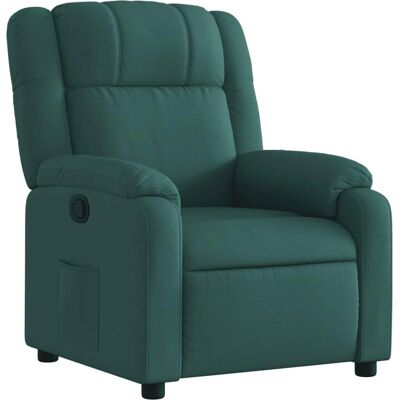 vidaXL Fauteuil inclinable en tissu vert foncé - Fauteuil vidaXL Fauteuil inclinable en tissu vert foncé - Fauteuil
