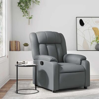 Vidaxl - Fauteuil Relax en Similicuir Gris - Reposant Vidaxl - Fauteuil Relax en Similicuir Gris - Reposant