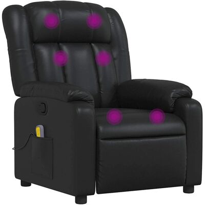 VidaXL Relaxfauteuil - Zwart - Handmatig Kantelen - 6-Punt Massage VidaXL Relaxfauteuil - Zwart - Handmatig Kantelen - 6-Punt Massage