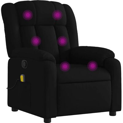 vidaXL Fauteuil de massage en tissu noir avec fonction manuelle - Publicité vidaXL Fauteuil de massage en tissu noir avec fonction manuelle - Publicité