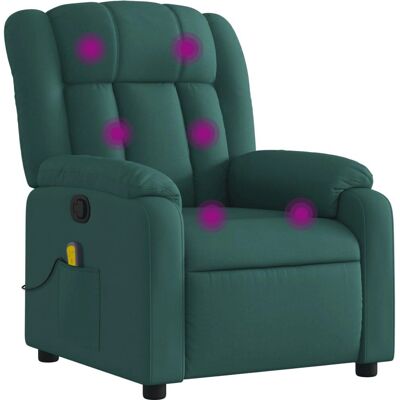Fauteuil de massage inclinable vert foncé - vidaXL - Publicité Fauteuil de massage inclinable vert foncé - vidaXL - Publicité