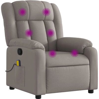 Chaise d'accent vidaXL - Relaxation avec massage, Taupe & 6 points - Publicité Chaise d'accent vidaXL - Relaxation avec massage, Taupe & 6 points - Publicité