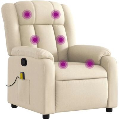 fauteuil de massage vidaXL - Réglable, vibration, tissu crème - Publicité fauteuil de massage vidaXL - Réglable, vibration, tissu crème - Publicité
