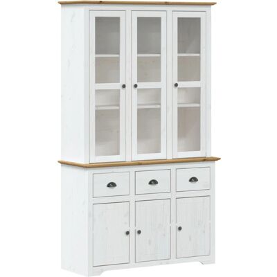 vidaXL BODO Weiß Brauner Highboard - Wohnzimmer Möbel vidaXL BODO Weiß Brauner Highboard - Wohnzimmer Möbel