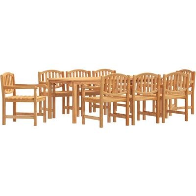 vidaXL 9-teiliges Gartentisch-Set aus Teakholz Braun vidaXL 9-teiliges Gartentisch-Set aus Teakholz Braun