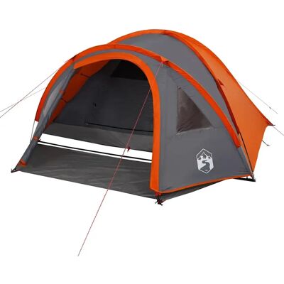 vidaXL Camping Zelt 4 Personen Grau & Orange - Zelt vidaXL Camping Zelt 4 Personen Grau & Orange - Zelt