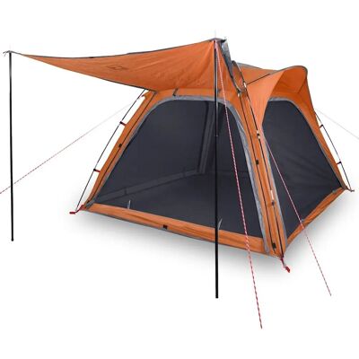 vidaXL Campingzelt 4 Personen Grau Orange Wasserdicht - Zelt vidaXL Campingzelt 4 Personen Grau Orange Wasserdicht - Zelt
