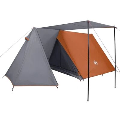 vidaXL Camping Telt 3 Personer Letvægter Telt Grå og Orange - Camping Telt vidaXL Camping Telt 3 Personer Letvægter Telt Grå og Orange - Camping Telt