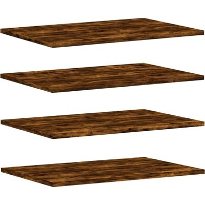 vidaXL Wall Shelves Floating Shelf Wall Rack - 4 pcs Smoked Oak - Wall Shelves vidaXL Wall Shelves Floating Shelf Wall Rack - 4 pcs Smoked Oak - Wall Shelves